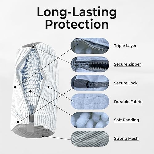 Miniatura 4 de 2 bolsas para lavadora de zapatos con par de árboles de zapatos y 4 bolas desodorantes, bolsa reutilizable con cremallera duradera para lavado de