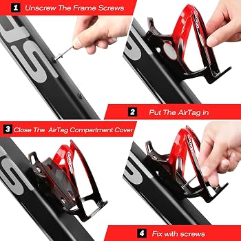 GXCROR Porte-bouteille Vélo Avec Cache AirTag – Solide, Compatible Avec Bouteilles 0,5L à 1,1L, Installation Facile