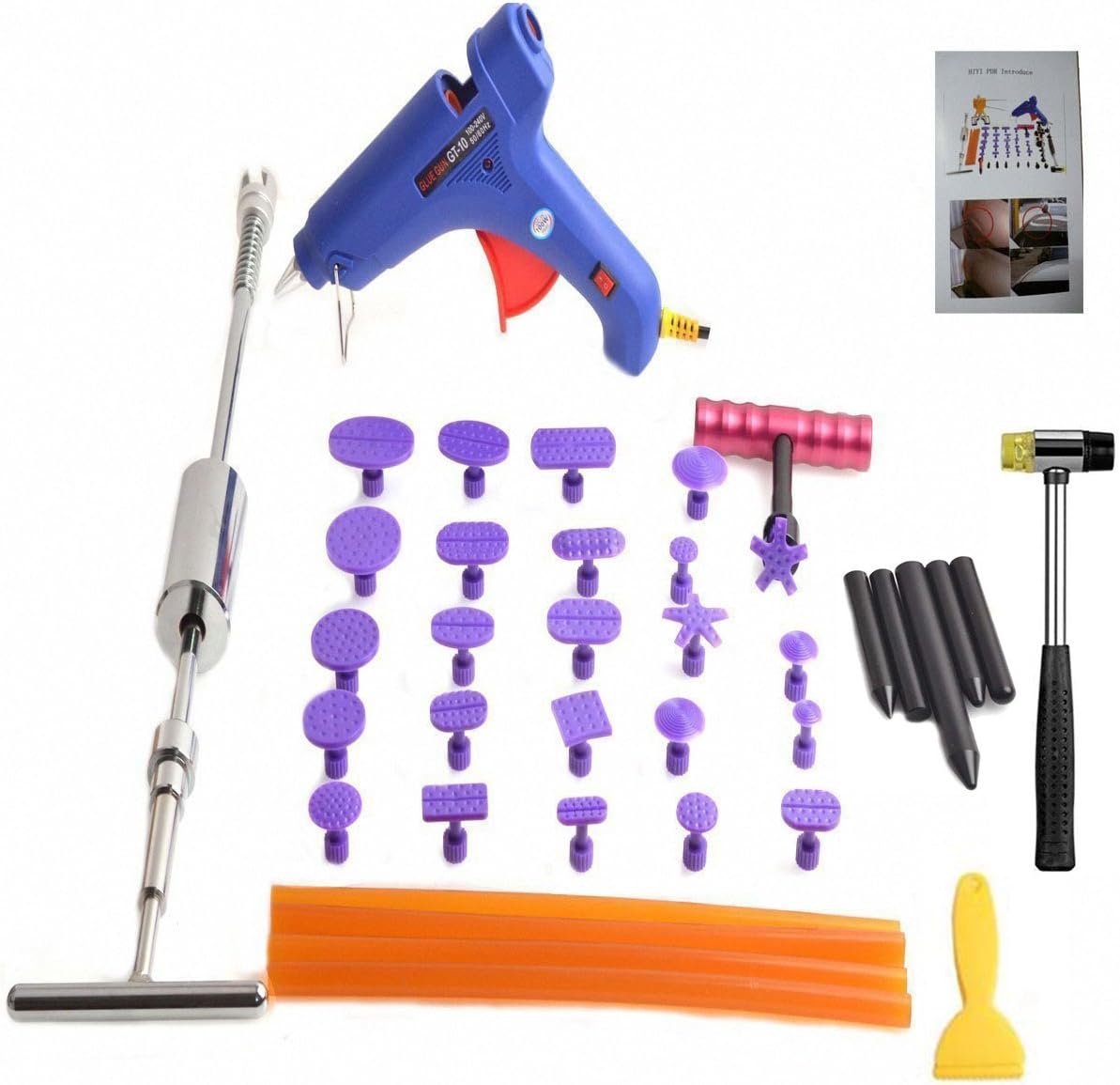 HiYi 39pcs Dent Removal Tools Hail Kit Car Body Auto