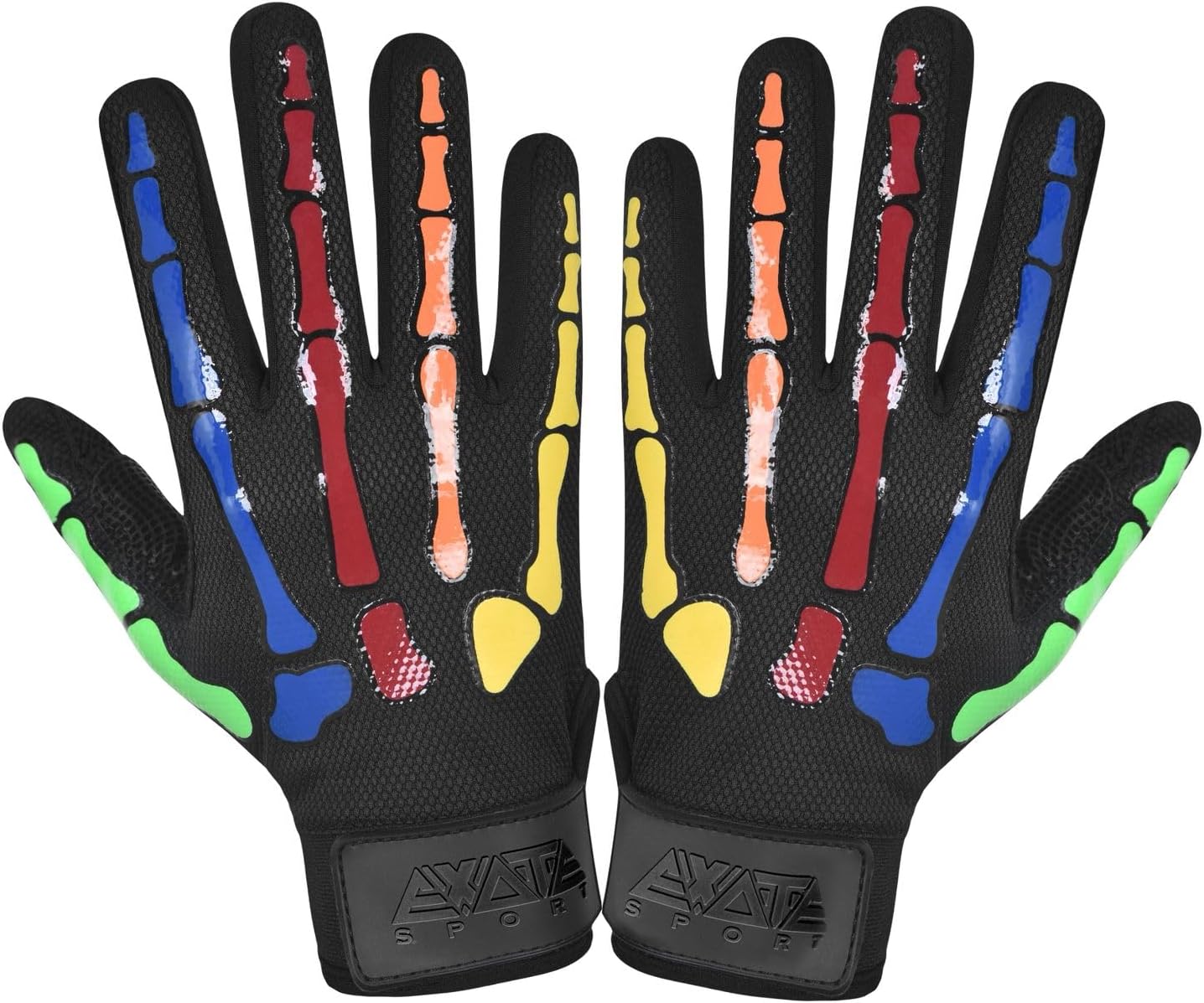 Exote Skeleton Baseball and Softball Batting Gloves for Men Women Youth & Adult Sizes -Short Cuff Breathable Leather Baseball Batting Gloves with Extra Grip