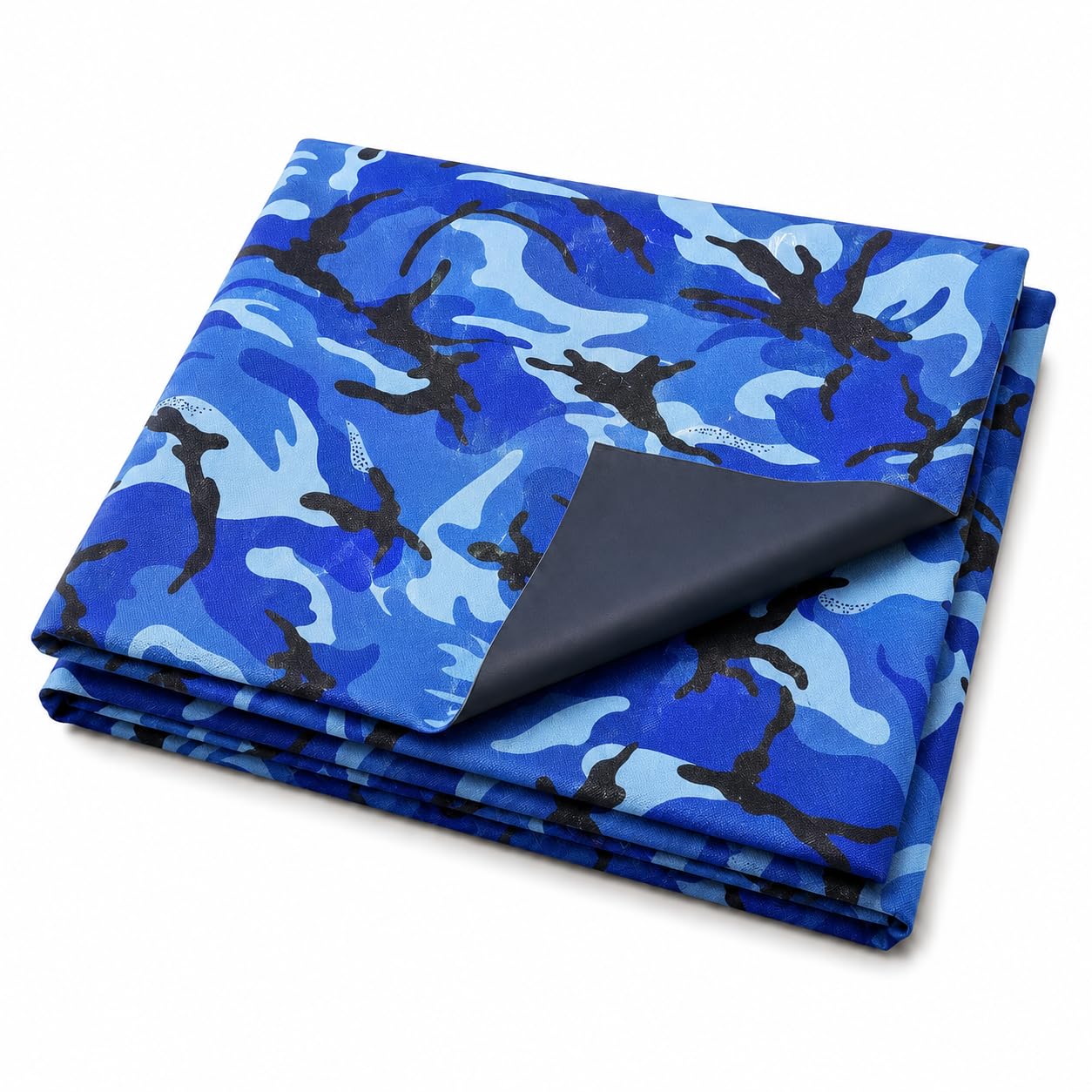 Waterproof Outdoor Upholstery Fabric โ 600D PVC Coated Polyester โ 148cm Wide โ Hard Wearing Material for Campervan, Garden Seating โ Sold by The Metre (Camouflage - Blue) โ image 1