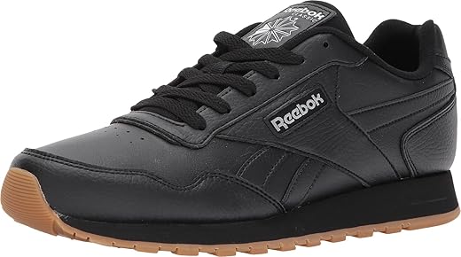 Reebok men's Classic Leather Harman Run Casual Sneakers, Black/Gum, 9.5 US