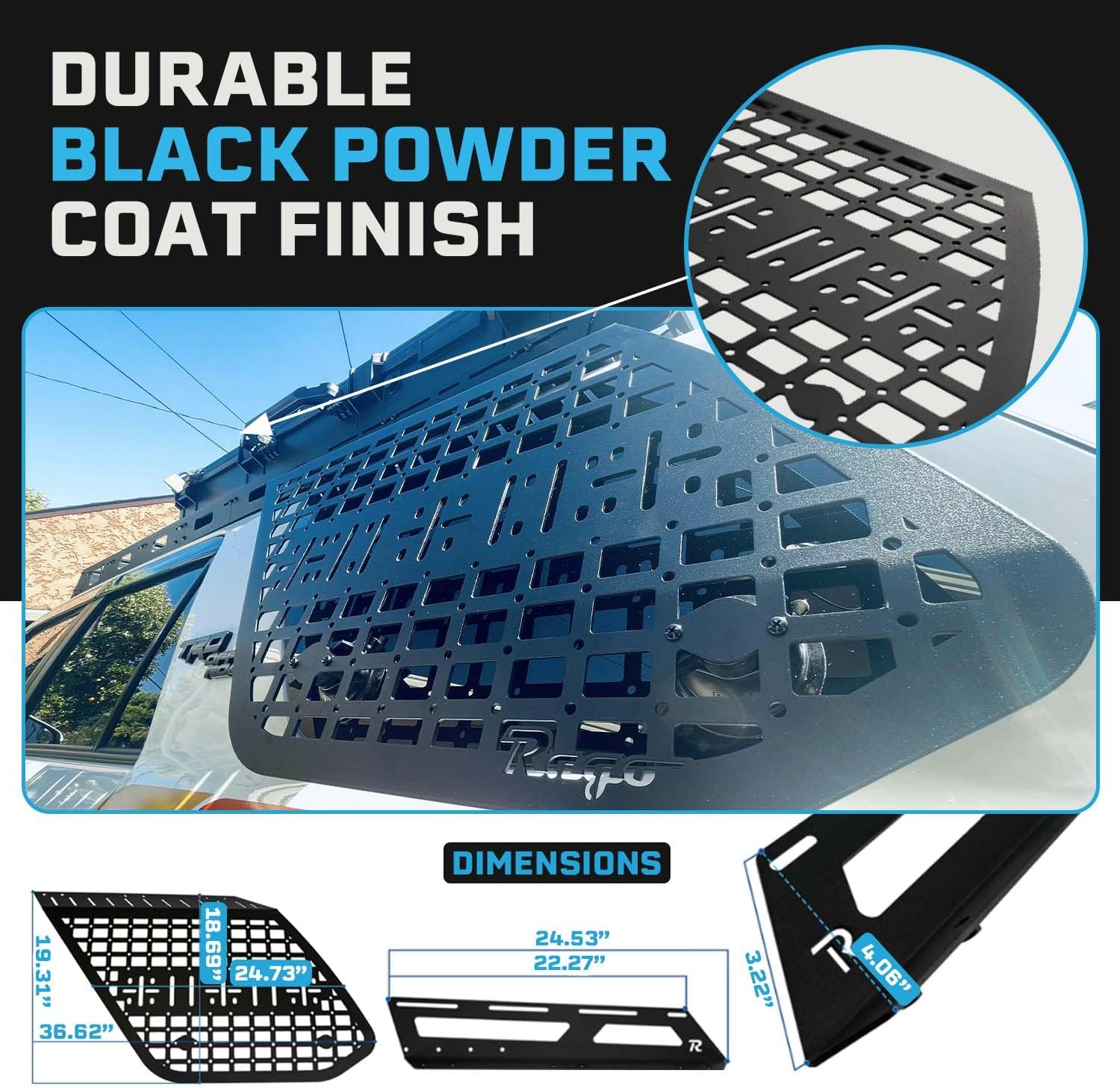 Rago Fabrication Exterior Molle Panel Compatible with 2010-2024 Toyota 4Runner 5th Gen, Driver Side E-MSP Storage Panel for Roof Rack Systems (Prinsu Compatible) – Made in USA