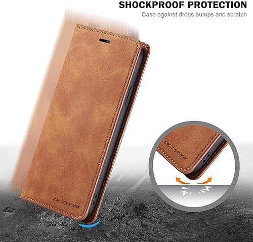 Miniatura 7 de QLTYPRI Funda para Samsung Galaxy S22, funda de piel sintética de alta calidad con soporte para tarjetas, atril, absorción magnética oculta, a