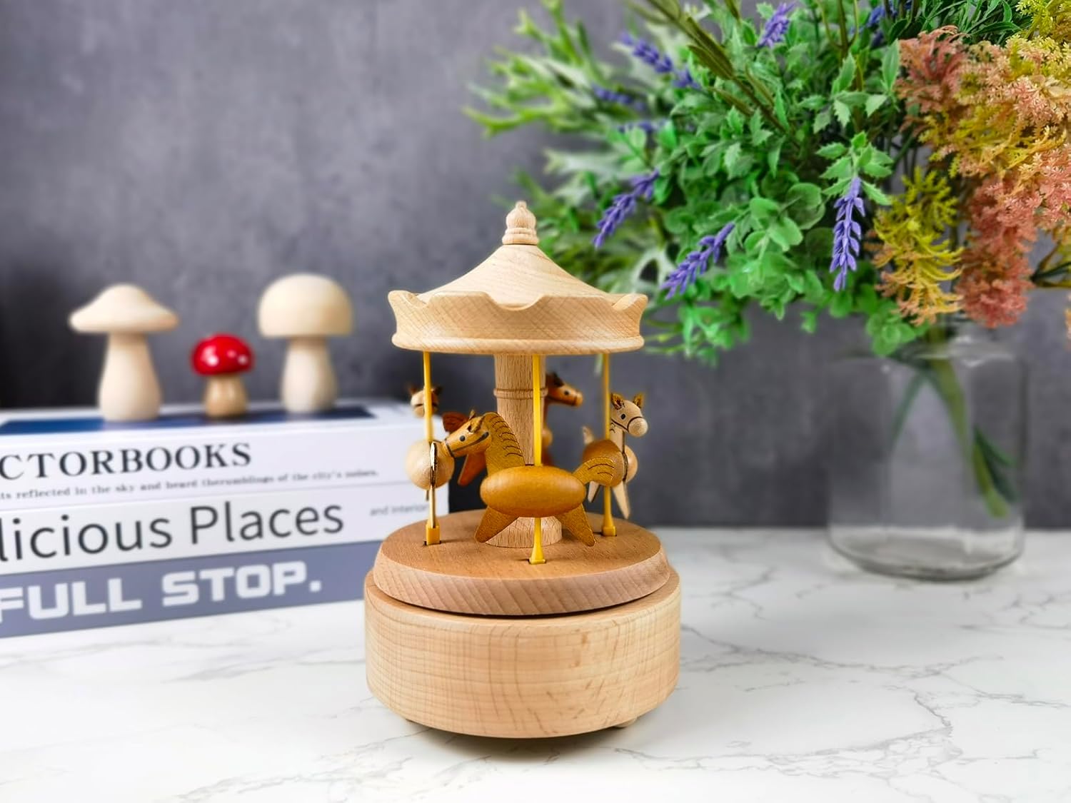 Wooden Carousel Music Box - A Personalized Gift for Your Daughter, Granddaughter or Grandson - Perfect for Birthdays, Anniversaries and Christmas (Includes Free Customization) - Image 5