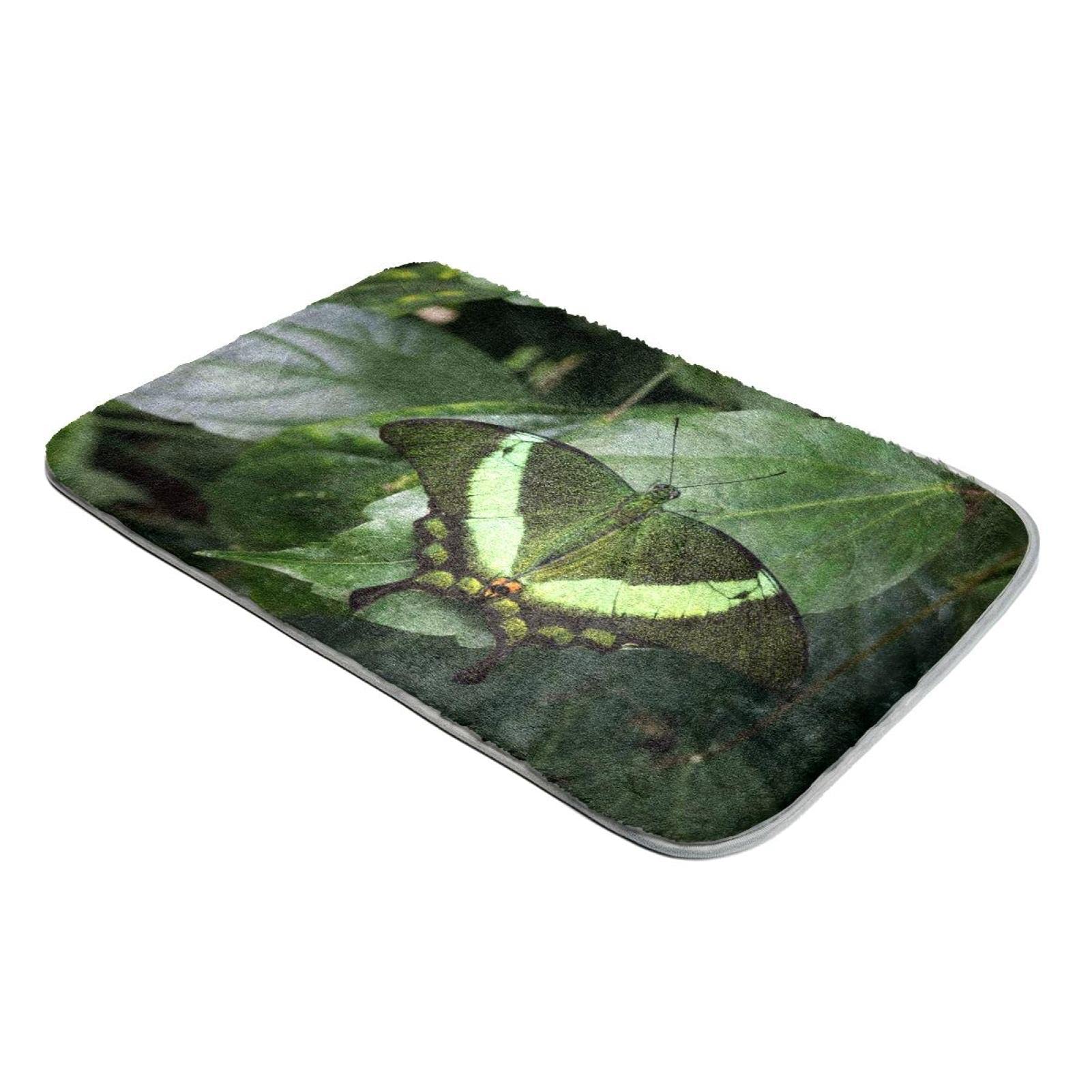 Tapis vert papillon en fausse fourrure douce pour salon