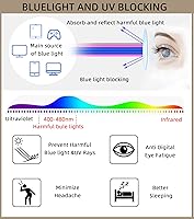 Vista 6 de 4-Pack Mens Reading Glasses Blue Light Blocking,Spring Hinge Stylish Metal Full Frame Readers for Men Anti Glare Filter Eyeglasses +1.25 4-pack（2