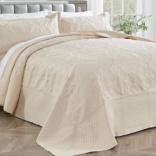 Miniatura 1 de ENJOHOS Edredón King de gran tamaño  Colcha California King de 120 x 120 pulgadas, colcha extra grande tamaño King para cama, edredón ligero