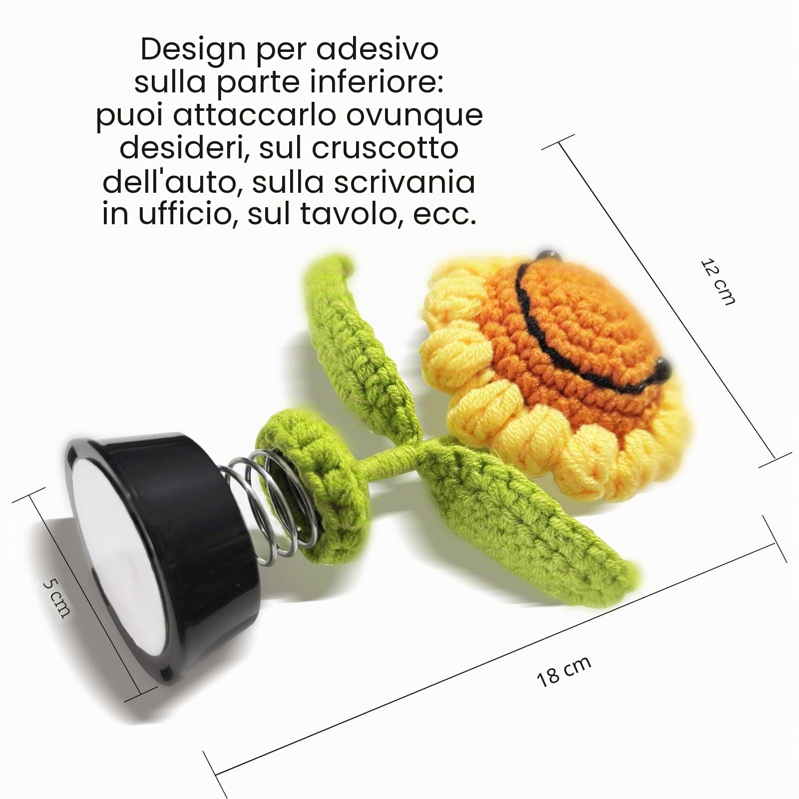 Girasole a Maglia Decorazione Auto Accessori Cruscotto Regalo Oscillante
