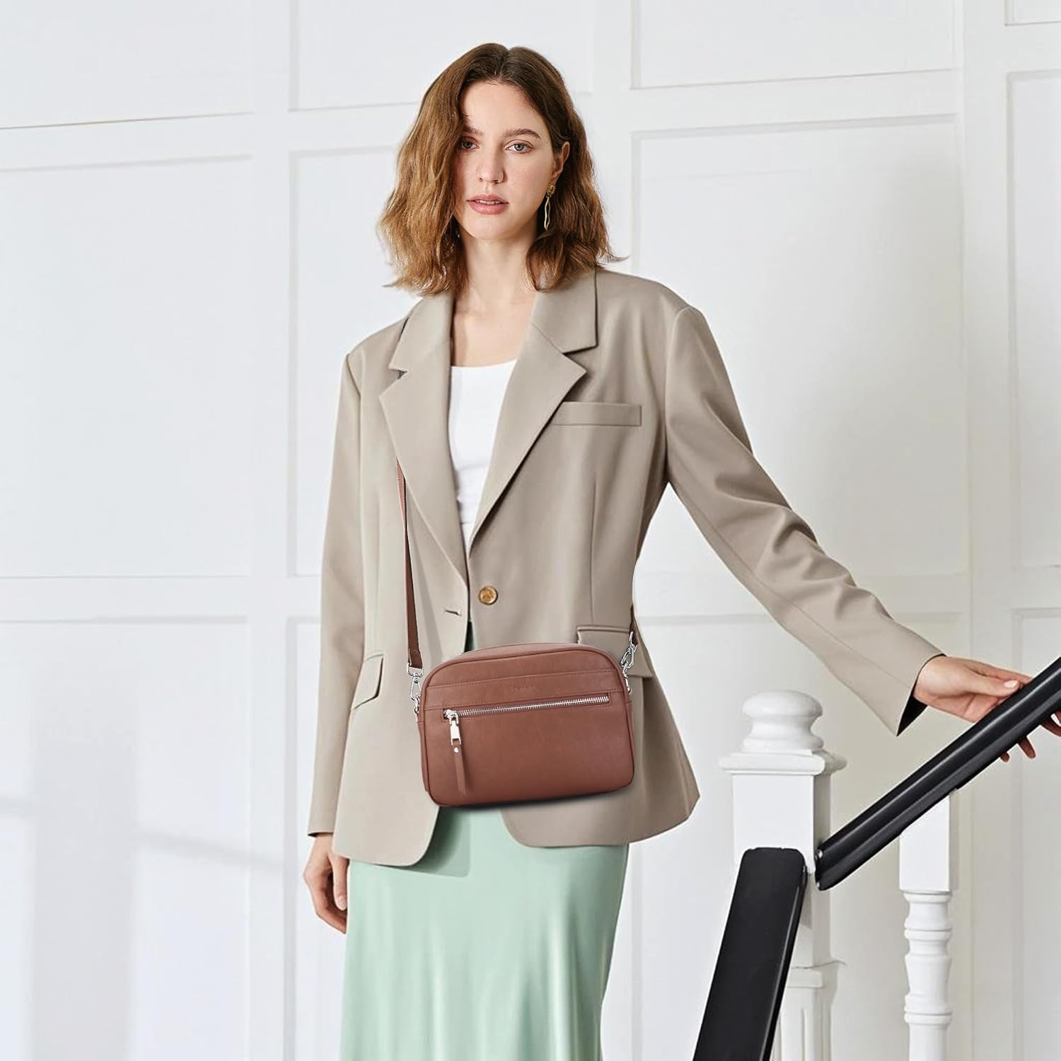 befen Genuine Leather Crossbody Bags for Women, Purses with Built in RFID Wallet Woman Camera Shoulder Bag Handbags | Genuine Leather, Built in RFID Wallet, Genuine Leather, Built in RFID Wallet - Image 2