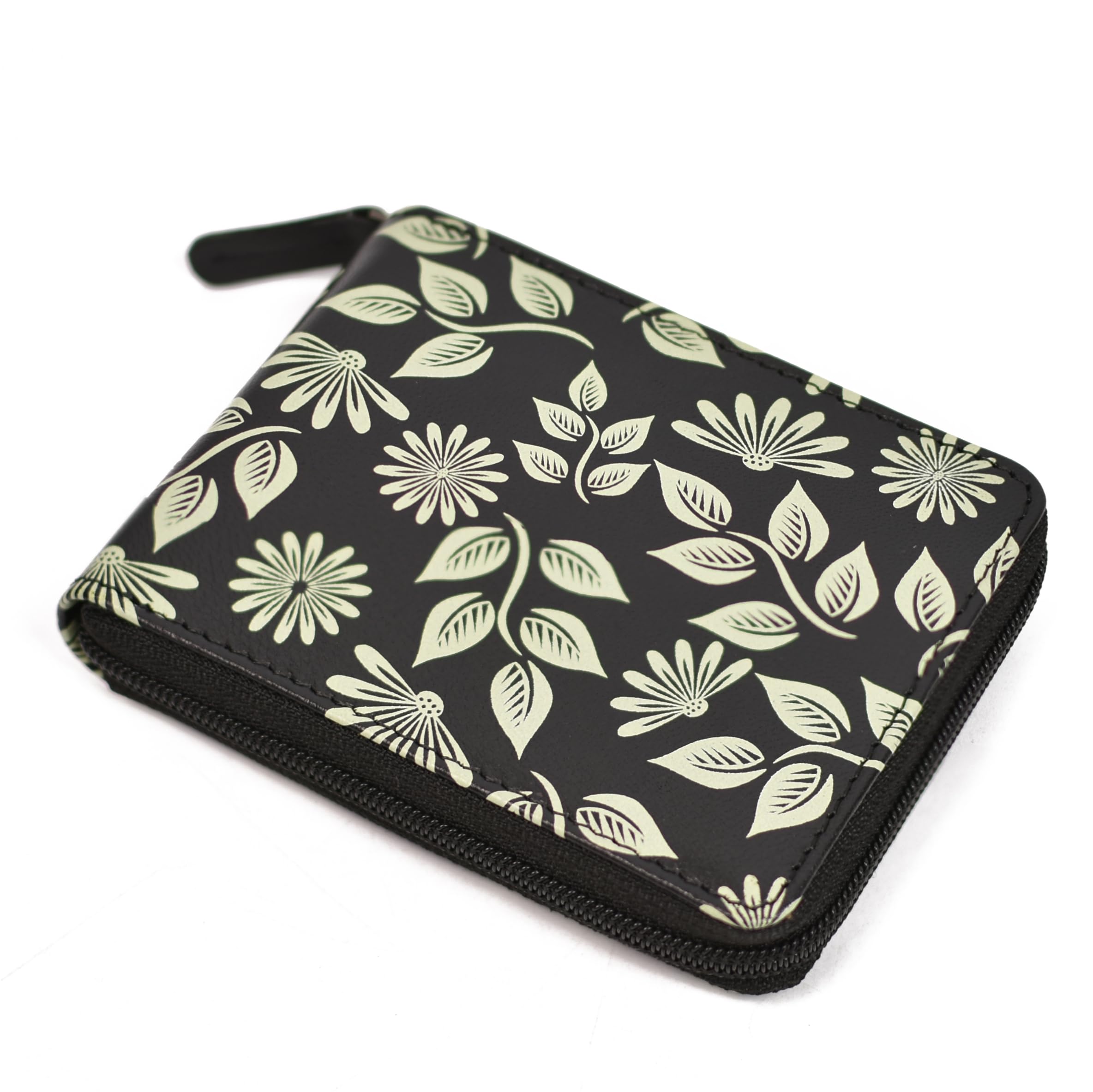 WildHorn Women’s Zip Around Wallet – Premium Leather Floral Print Purse | Stylish Clutch with Zipper Closure & Multiple Card Slots for Ladies & Girls