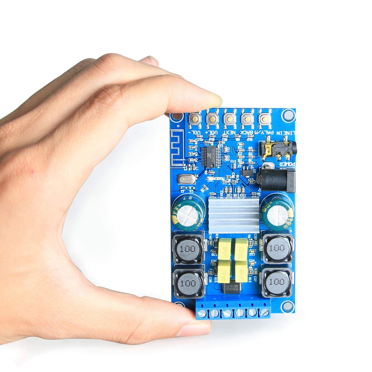 DAMGOO BT 5.0 Amplifier Board,100w Audio Amp Board Dual Channel DC8-24V,Easy Installation and Password Free Connect to Phone Quietly