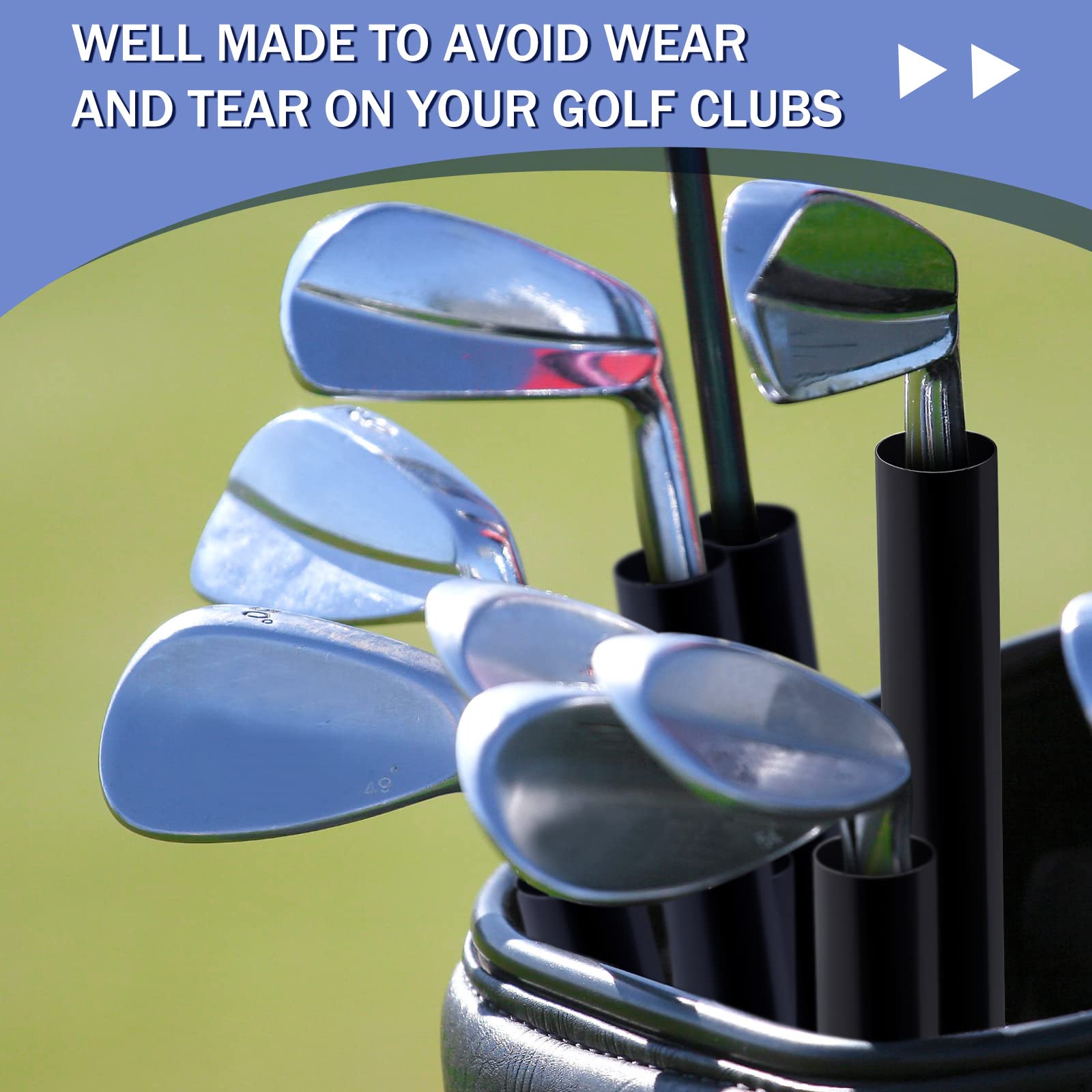 14 Pcs Plastic Golf Club Tube Black Golf Tubes Dividers for Bags 1.25