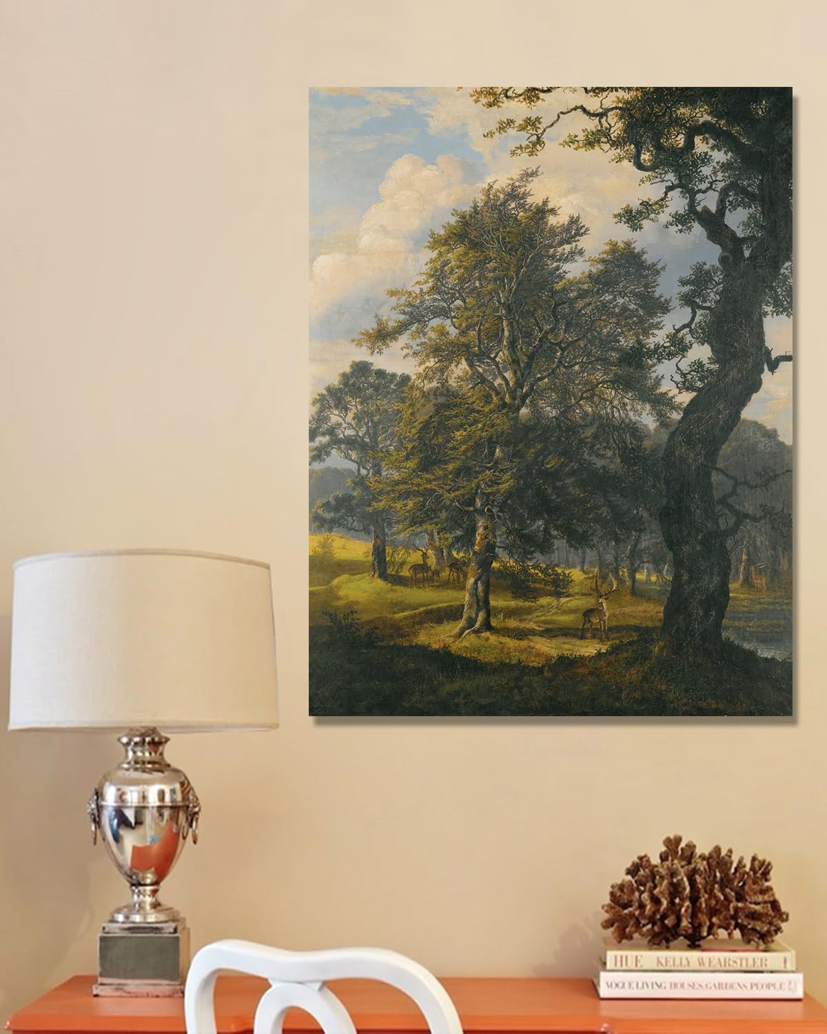 NHLDZYH J.C. Dahl słynna reprodukcja sztuki, nordycki romantyczny krajobraz sztuka na płótnie, elegancka dekoracja ścienna do salonu biura (krajobraz 57). 30 x 40 cm - 11,8 x 15,7 cala. Tylko płótno