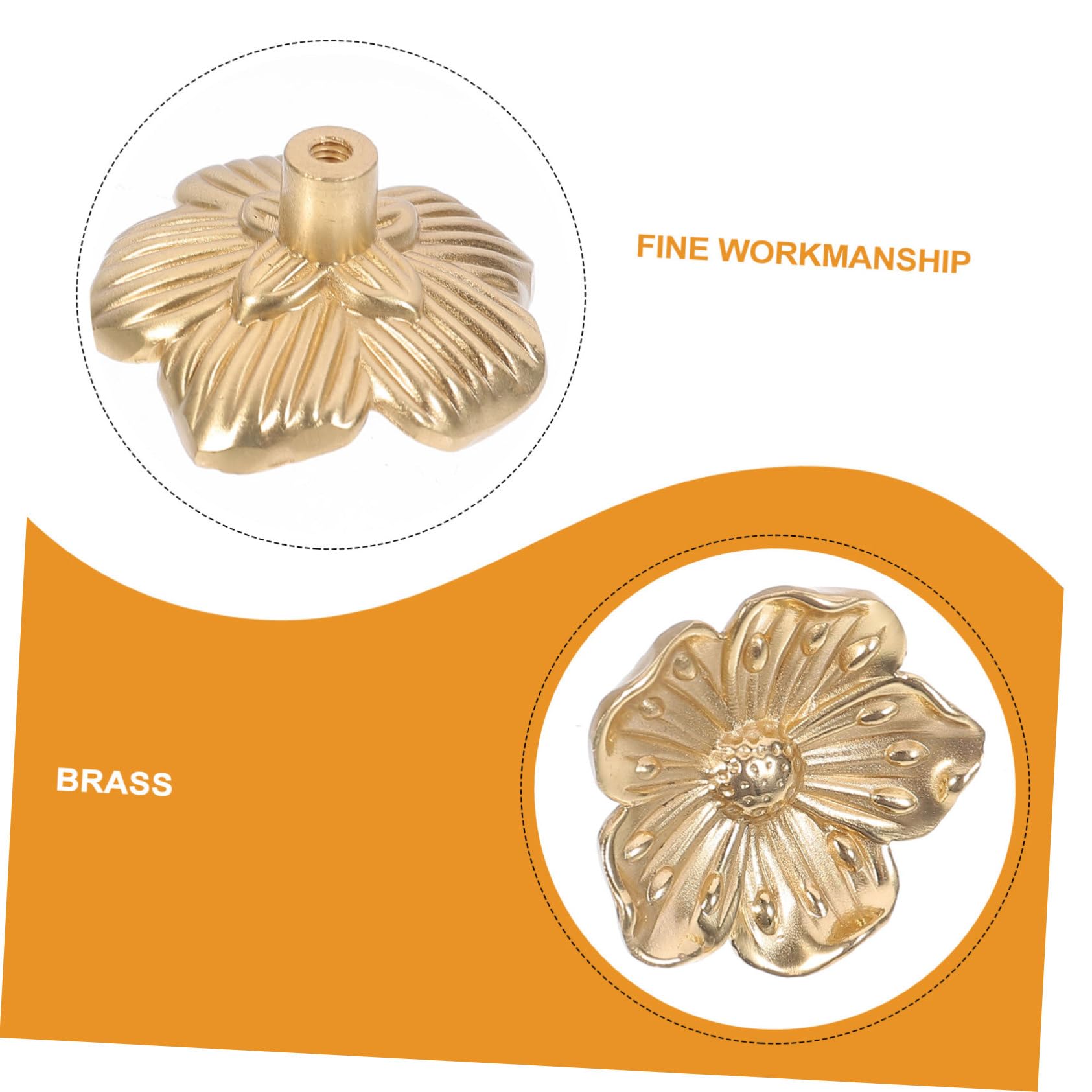 Homoyoyo 1pezzi Pomello per Porta in Ottone Maniglia per Mobili Pomello per Armadio Maniglia per Design Forma di Fiore Elegante