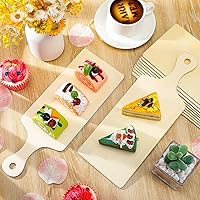 Vista 2 de 6 piezas de mini tabla de cortar de madera, tabla de cortar de madera sin terminar, tabla de cocina de servir charcutería para bricolaje, decoración