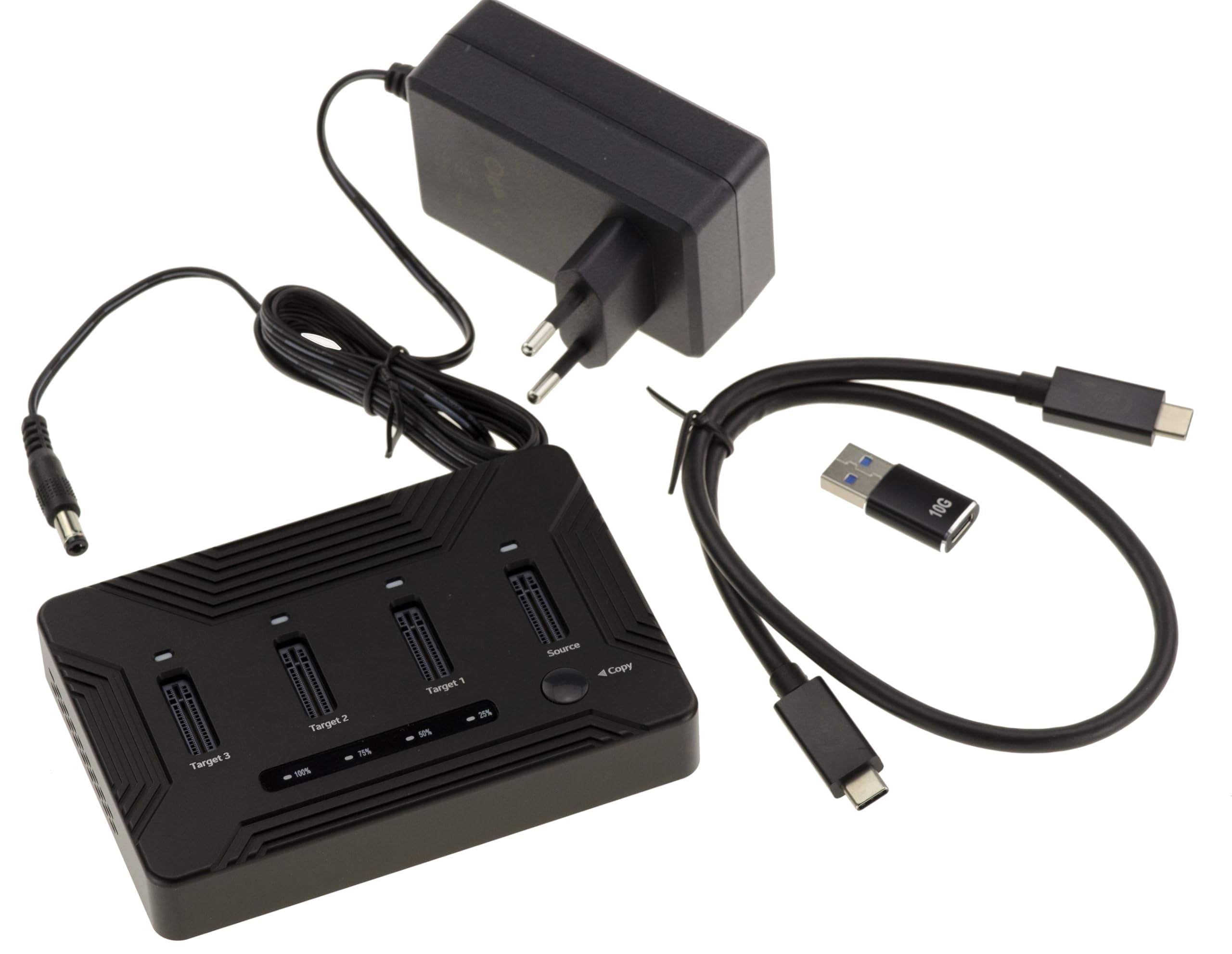 KALEA-INFORMATIQUE Dock USB4 Thunderbolt 40G pour 4 SSD M.2 NVMe | Station de clonage USB4/Thunderbolt 40 Gbps pour quatre SSD M.2 NVMe Gen3/Gen4, avec capacité totale jusqu'à 32 To.