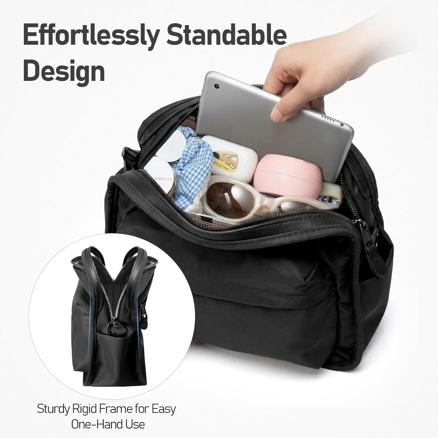 Nylon Crossbody Bags for Women Lightweight Top Handle Shoulder Bag Waterproof Satchel Hobo Handbag, Bonus with a Extra Strap - Image 5