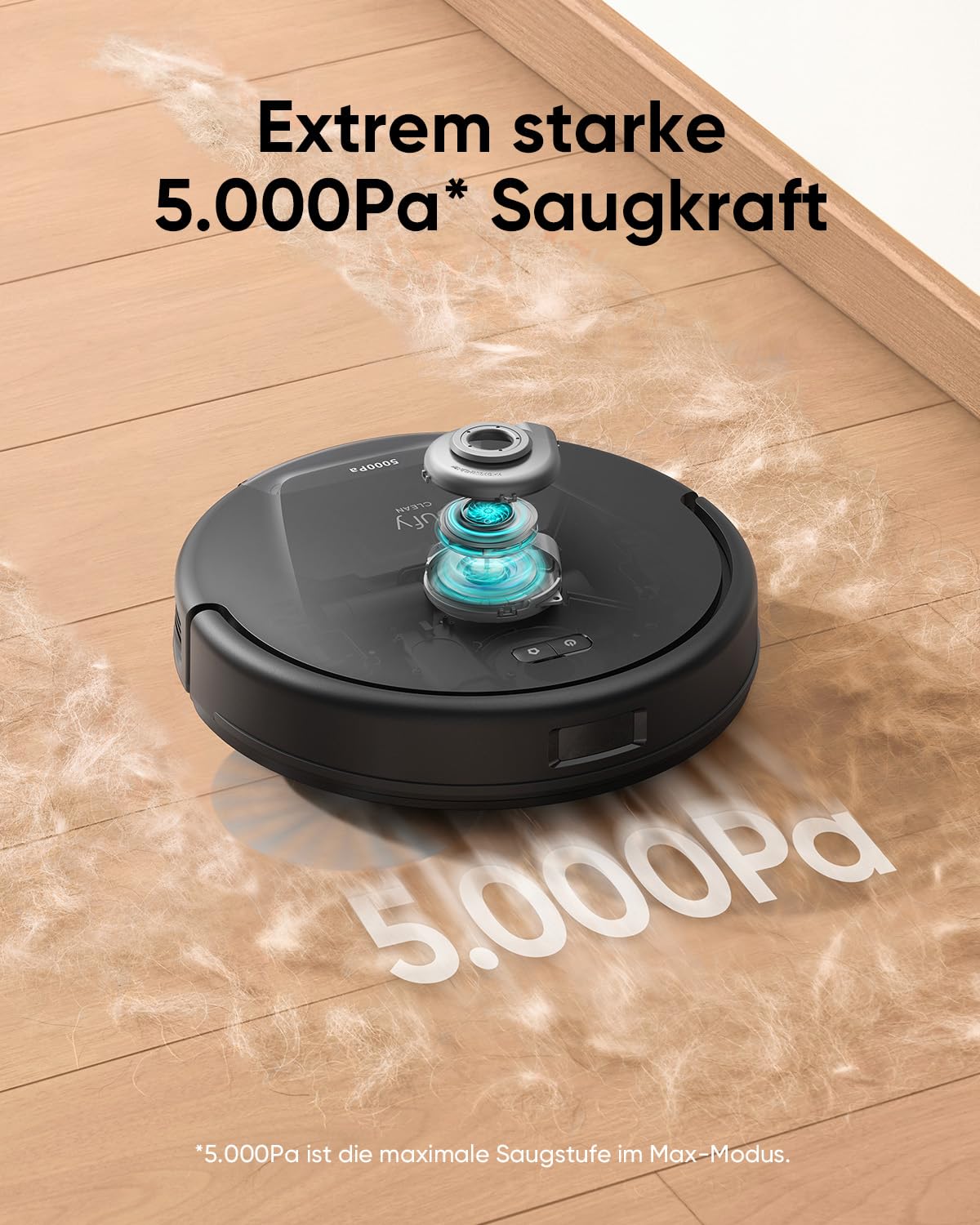eufy L60 Saugroboter, Ultra Starke 5.000Pa Saugkraft, Staubsauger Roboter mit iPath Laser-Navigation, für gründliche Bodenreinigung, App-Steuerung(Generalüberholt)
