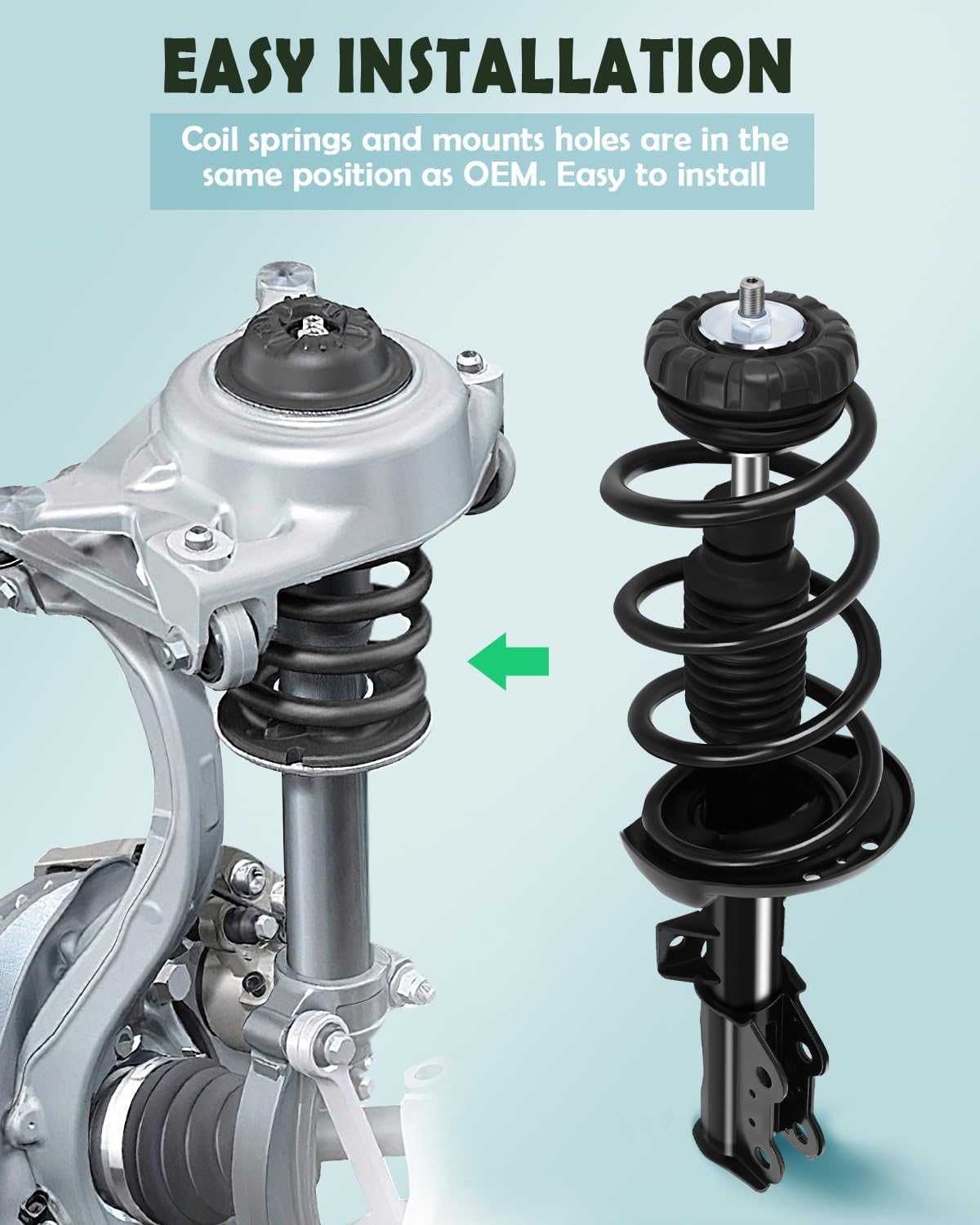 SCITOO Front Complete Struts Spring Assembly Shocks Struts Fits 2010-2016 for Cadillac SRX Quick Struts 172909 - Set of 2