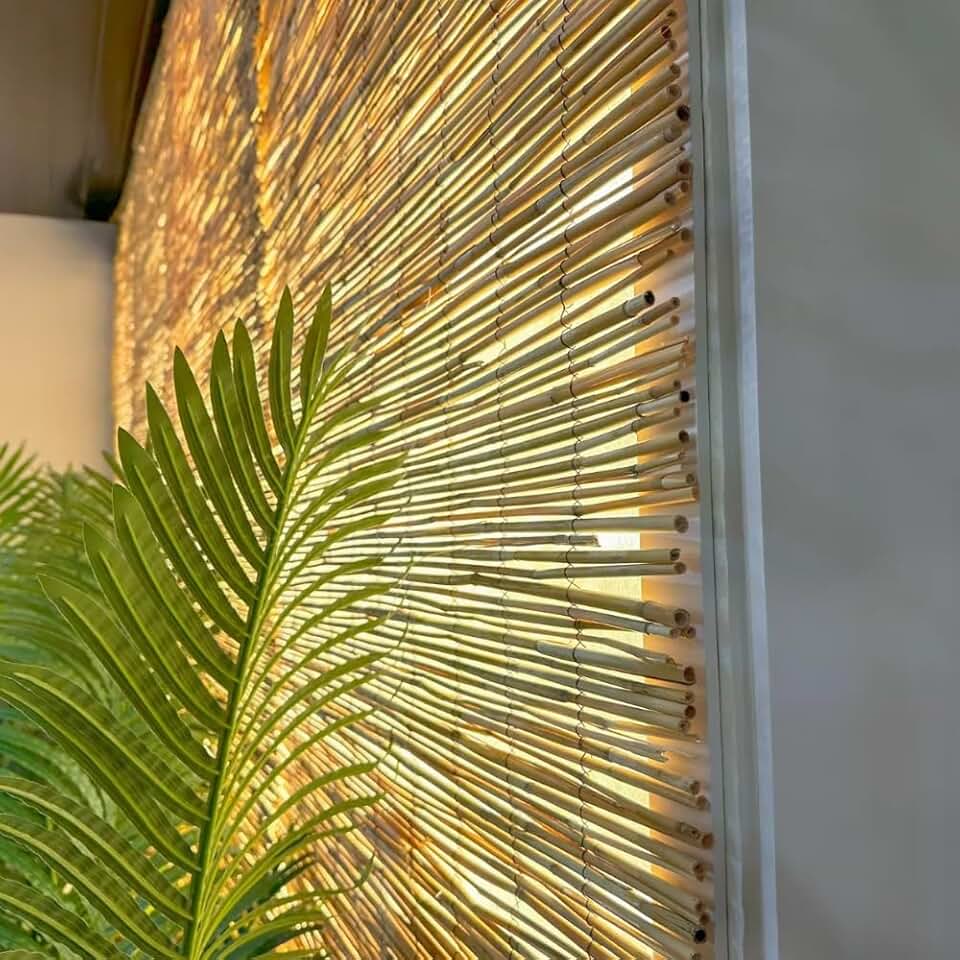 Cortina de Bambu Natural Rolo 5m x 1m Decoração Rústica para Pergolado, Gazebo, Ambientes Externos e Artesanato