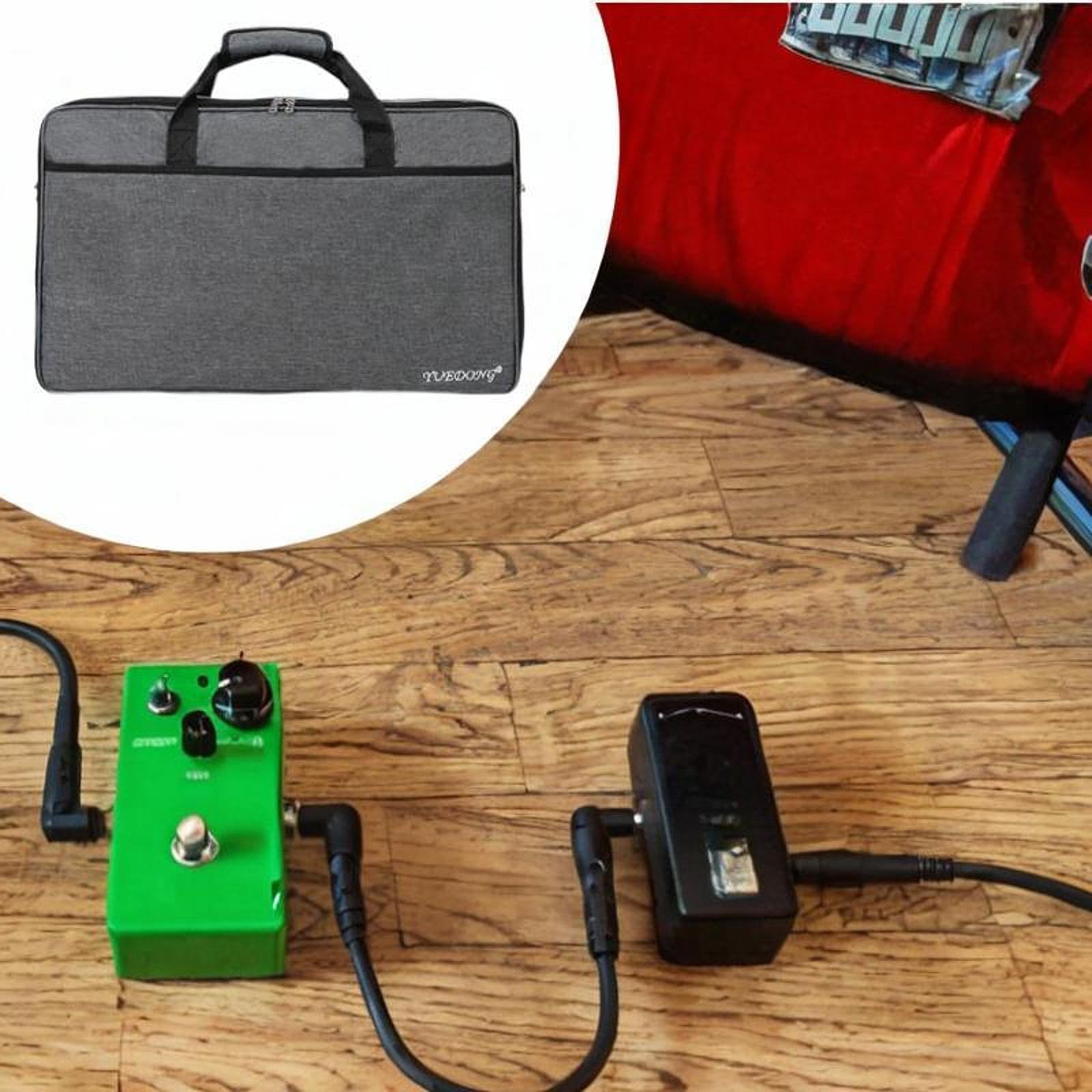 Pedalboard Aufbewahrungstasche mit Doppelreißverschlüssen für Reisen Und Auftritte, 52x32x12.5cm