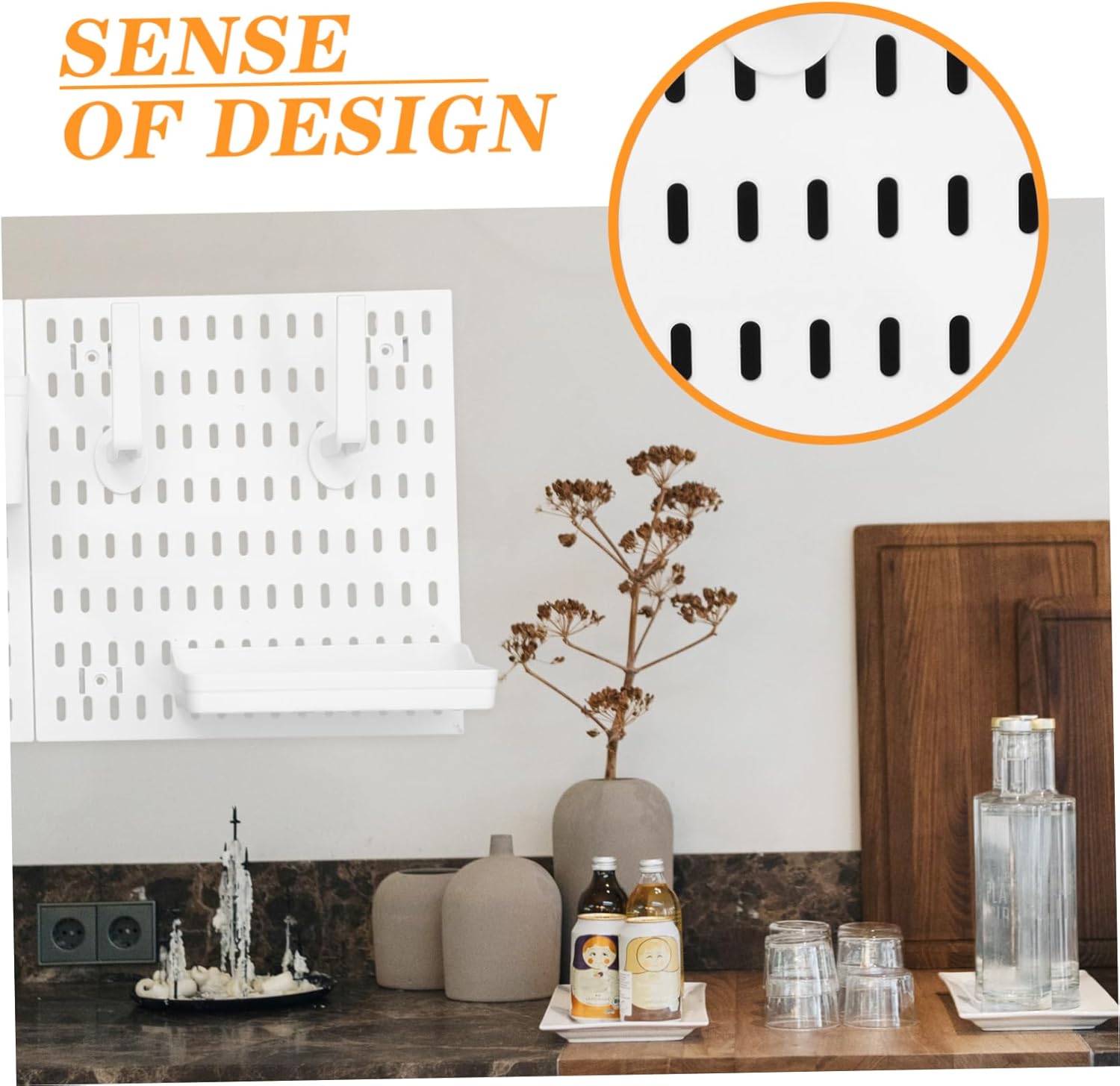 Angoily 1set Pegboard Wall Organizer Nail Mounting Versatile Storage with Hooks for Kitchen Bedroom and More Stylish Design for Maximum Wall Utilization