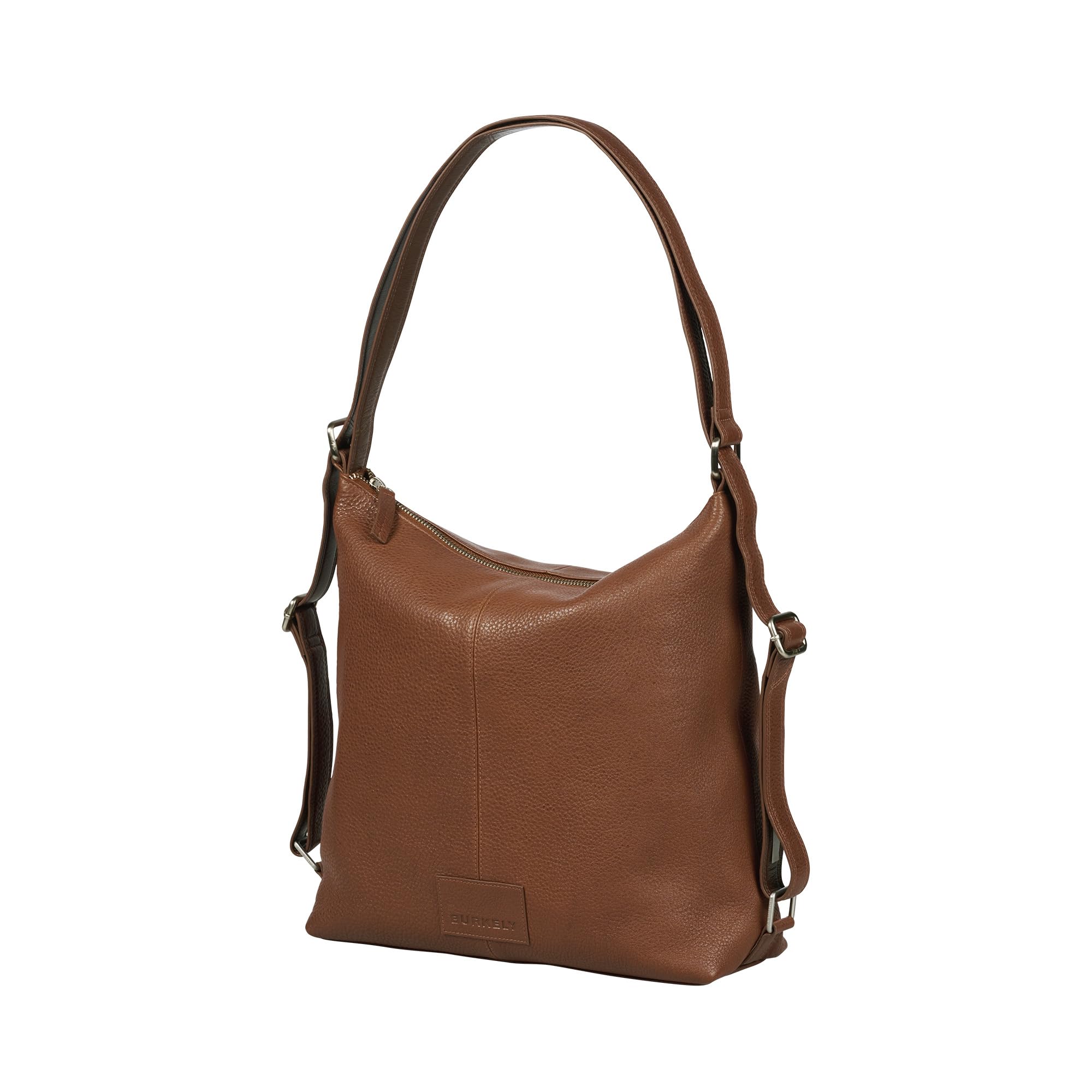 BURKELY Cityrucksack Leder Braun, Umhängetasche