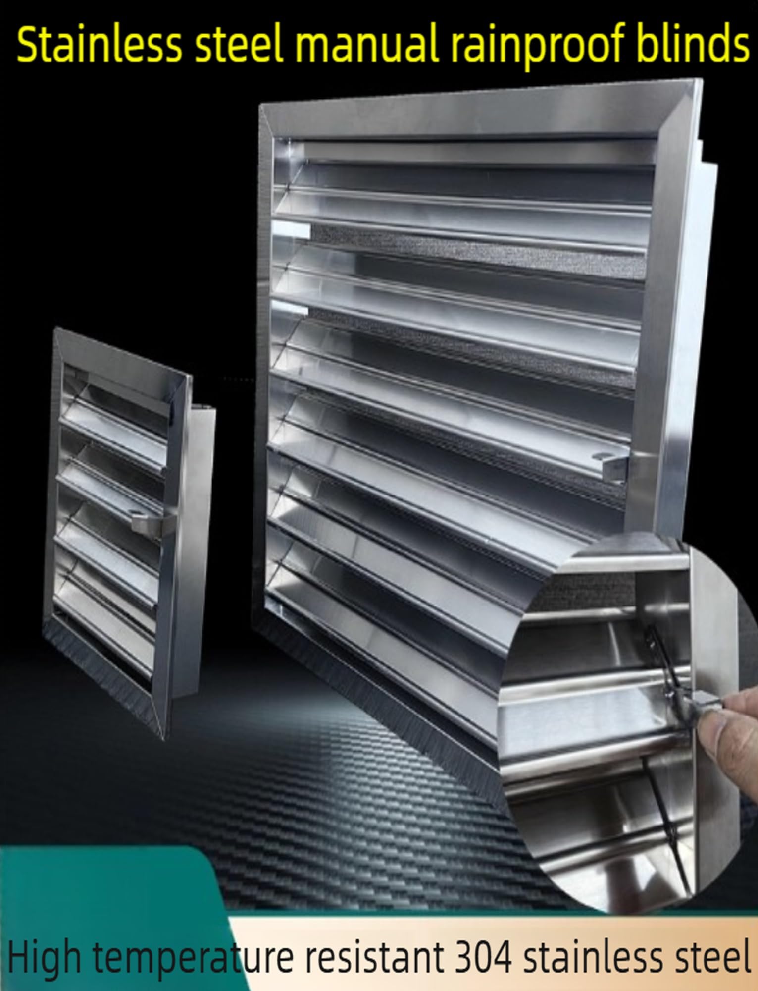 Rejilla de ventilación manual con cuchillas ajustables para ventilación montada en la pared
