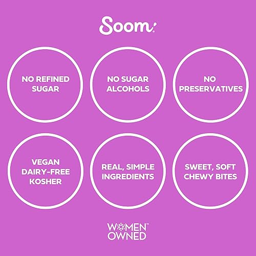 Miniatura 5 de Soom Foods - Bocadillos masticables de doble chocolate energético, paquete de 3 (100% natural, bocadillo o postre de dátiles saludables, sin azúcar