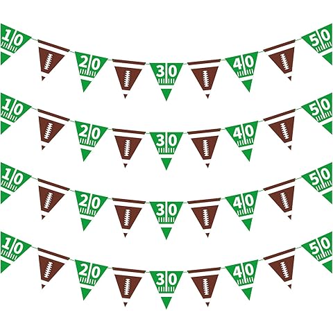 Football Decorations Bunting American Football Theme Triangle Flags Banner for Birthday Party Decorations