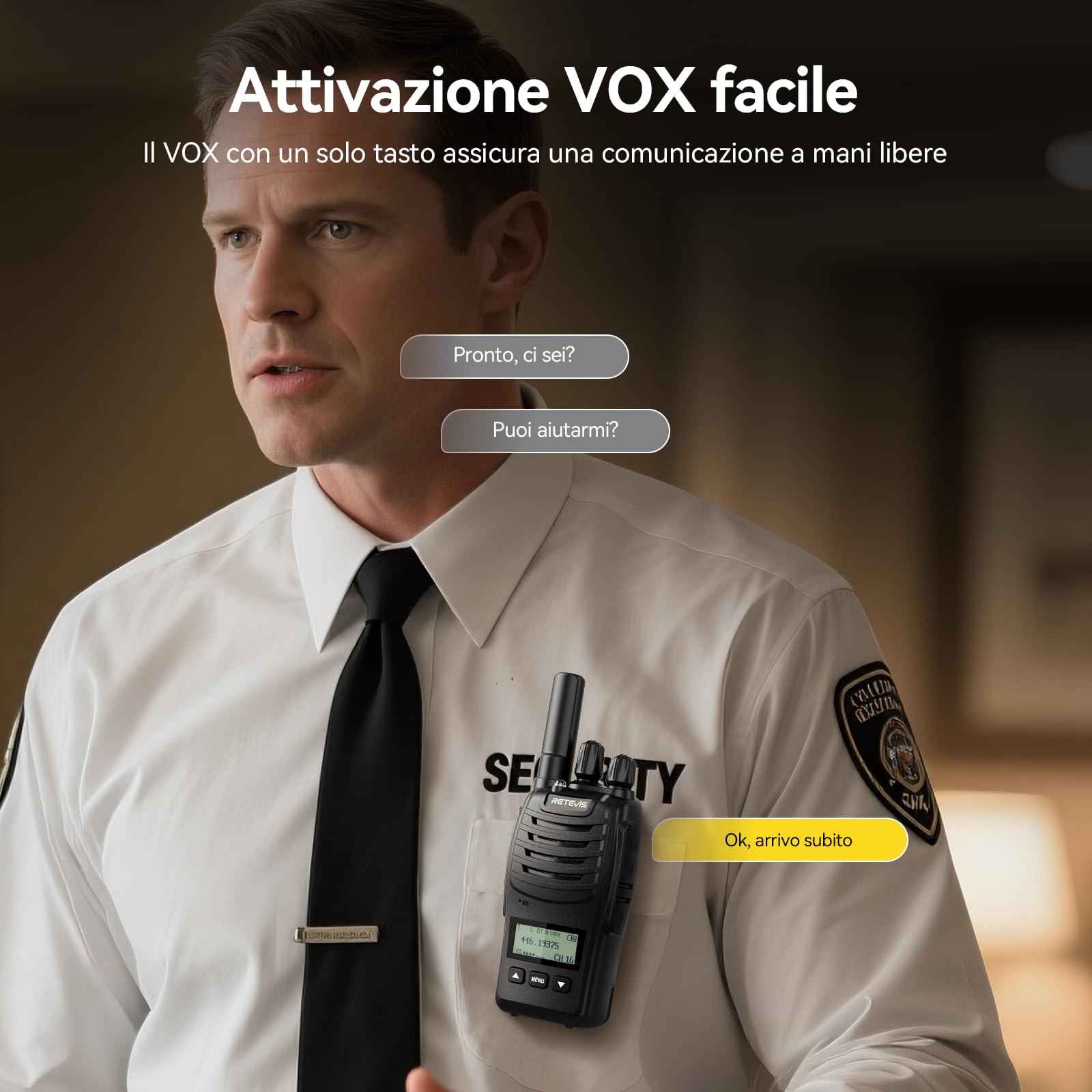 Retevis H777D Walkie Talkie PMR446, Ricetrasmittenti con Caricabatterie a 10 Vie, Display LCD, Wolky Toki Portatile con Auricolare per Sicurezza, Hotel (Confezione da 10)