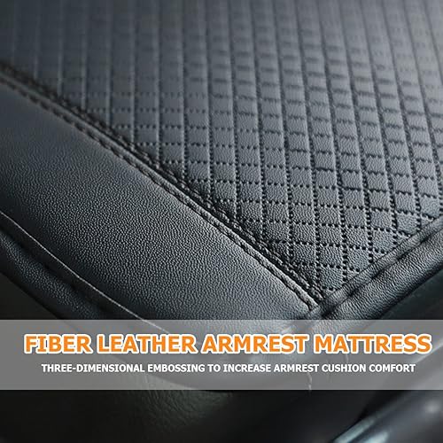 Miniatura 70 de Cojín de cuero para consola central de automóvil, 11.4 x 7.4 pulgadas, impermeable, funda para reposabrazos, accesorios de protección