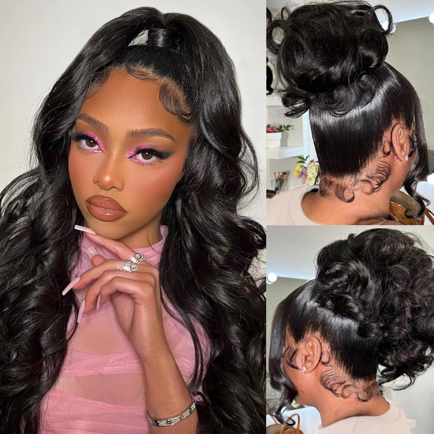 Aamzic Body Wave 360 Lace Front Wigs Human Hair 26inch
