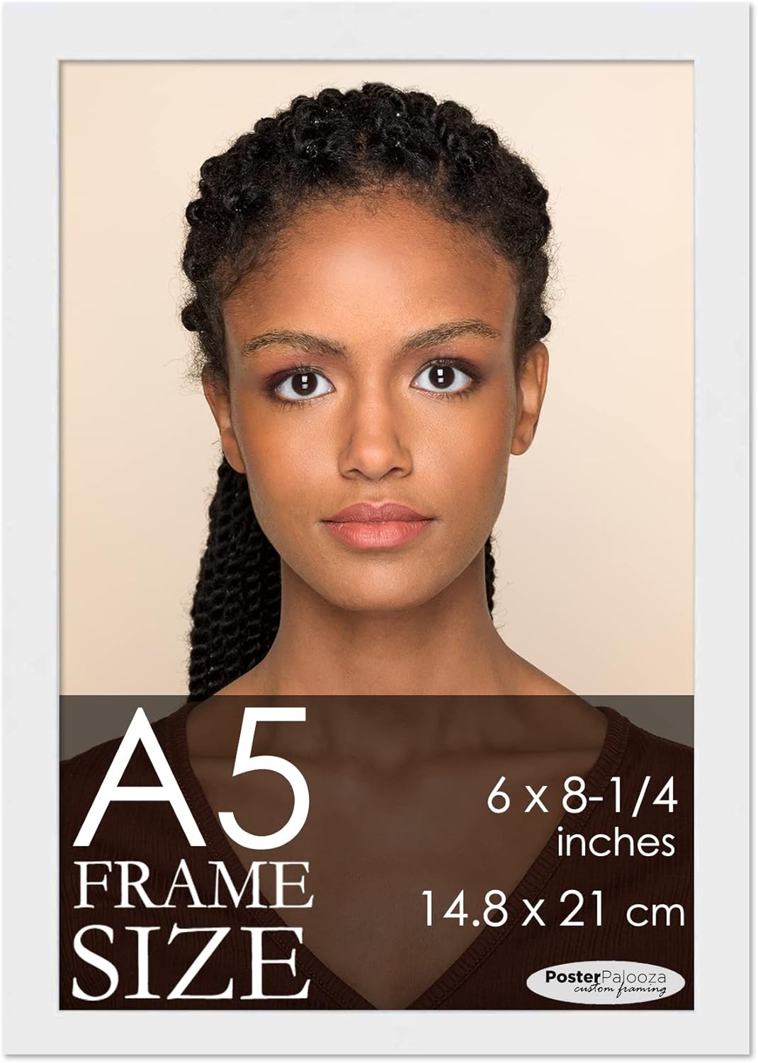 A5 Frame White Solid Pine Wood 6x8.25 Frame Contemporary