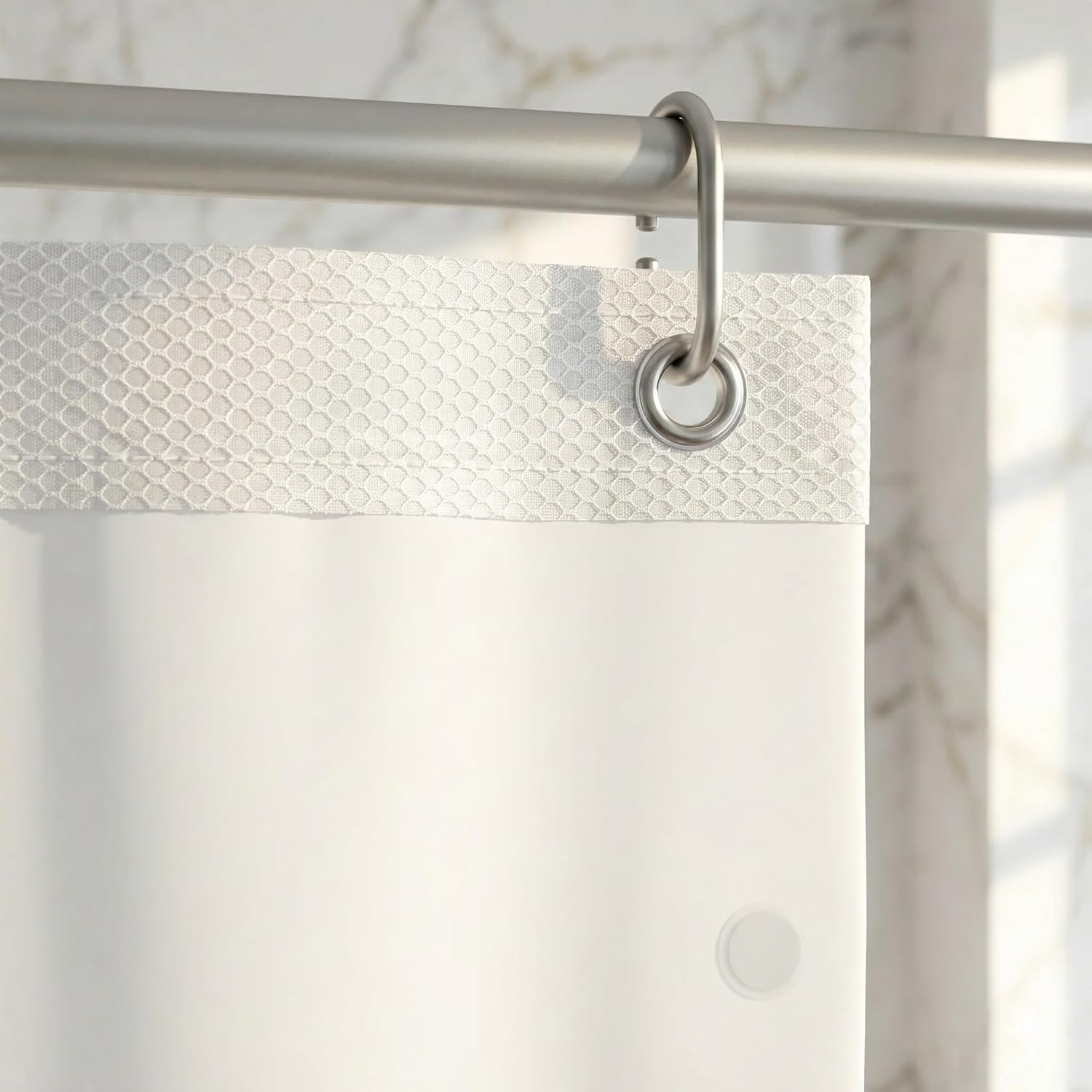 Bath Bliss Premium PEVA Shower Curtain Liner XL 70x84 Inch White Color | Waterproof with Rustproof Grommets | Heavy Duty with Magnets