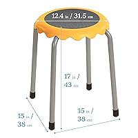 Vista 3 de ECR4Kids Daisy - Juego de taburetes apilables, asientos flexibles, color amarillo, 8 piezas