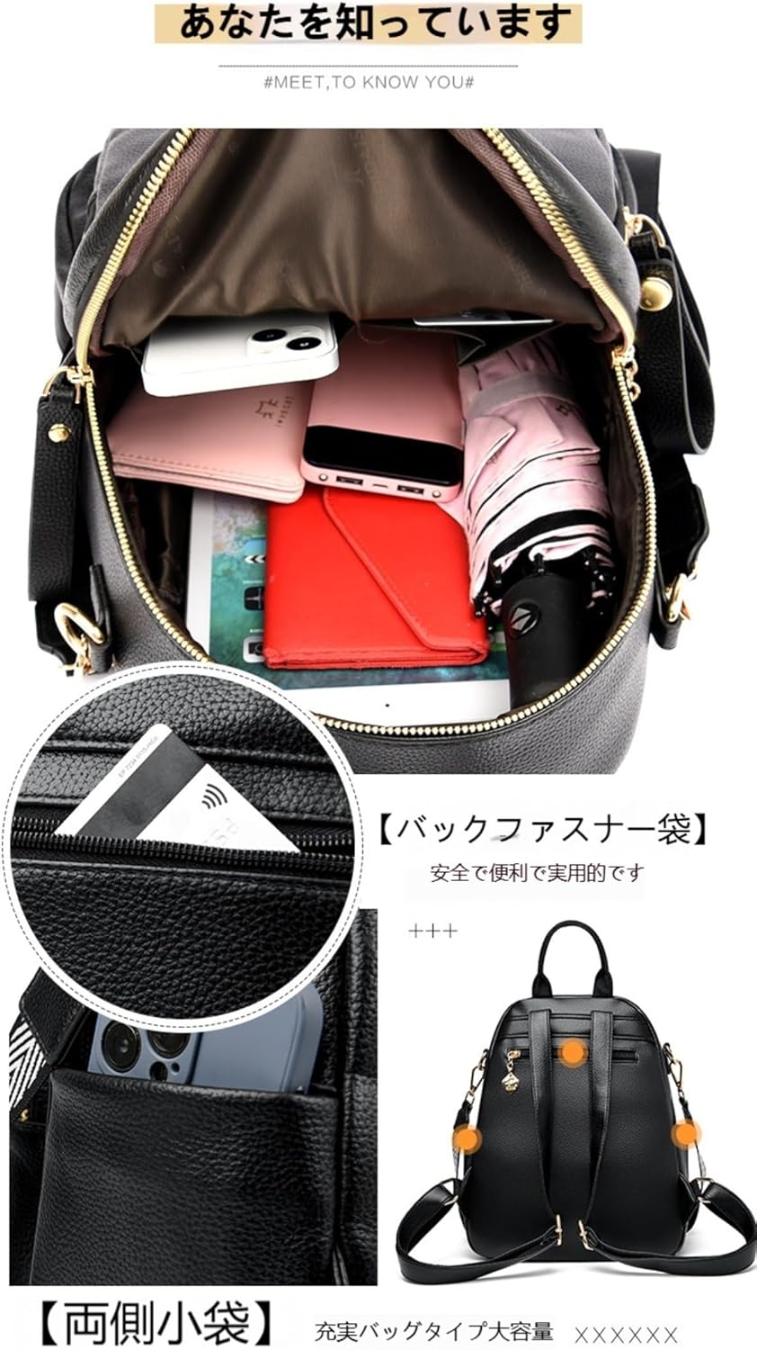 [Dlwk] レディース 本革製 3way リュック 防水機能付き ソフトバッグ ミニリュック ショルダーバッグ 斜め掛け可能 ハン