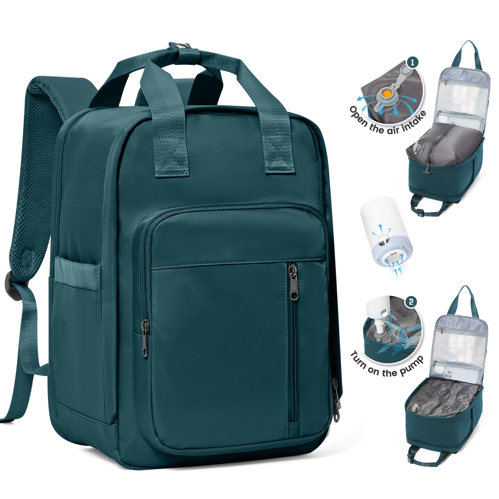 SZLX Zaino Ryanair 40x20x25 Donna Zaino da Viaggio 40x30x20 Sottovuoto con pompa Bagaglio a Mano Sottovuoto Uomo Borse da Cabina 45x36x20 Easyjet con scomparto per scarpe per Laptop da 14 Pollici