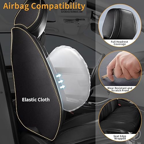 Miniatura 4 de Fundas de asiento para Chevrolet Chevy Bolt EV 2017-2024EUV 2022 2023 2024, juego completo de protectores de asiento de automóvil de cuero