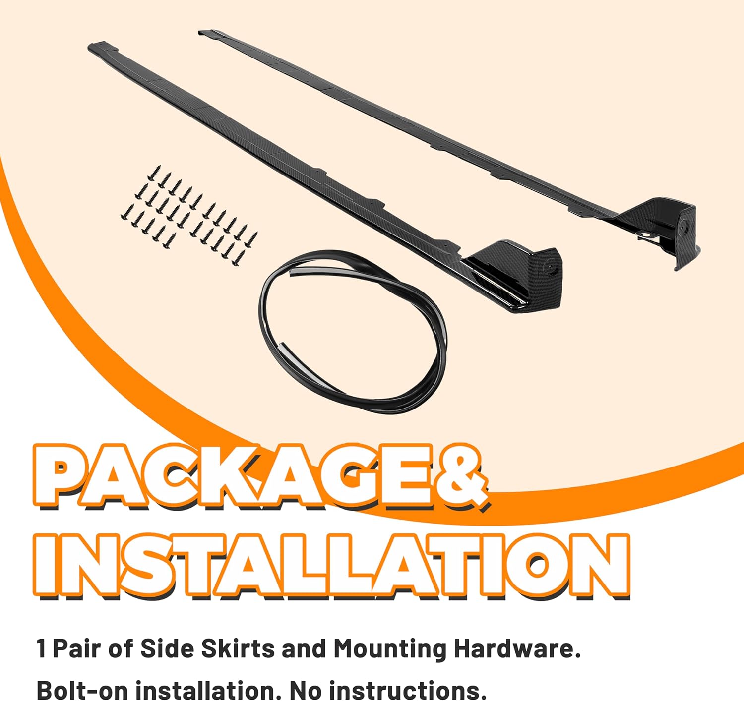 HECASA Side Skirts Pair Compatible with 2015-2021 Subaru WRX Sedan/STI Sedan 4-Door ABS Plastic Body Kit Carbon Fiber Color Left Right