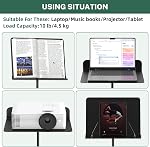 GLEAM Sheet Music Stand - Full Metal with Carrying Bag, Phone Holder, Sheet Music Folder and Clip, 5 in 1 Desktop Book Stand