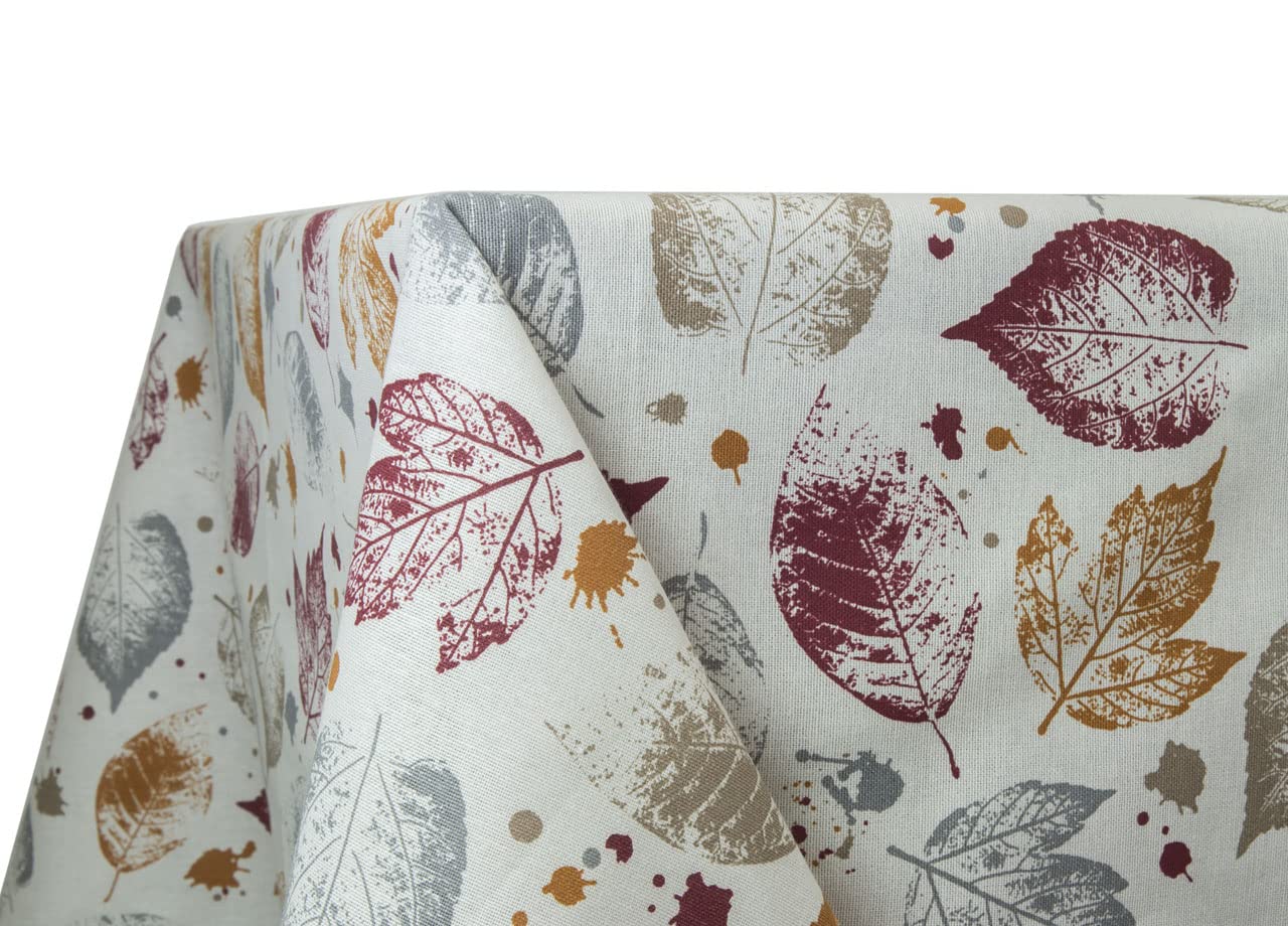BIANCHERIAWEBKitchen and Living Room Tablecloth Autumn Design, Made in Italy, Table Cloth in 100% Cotton, 90x90 cm