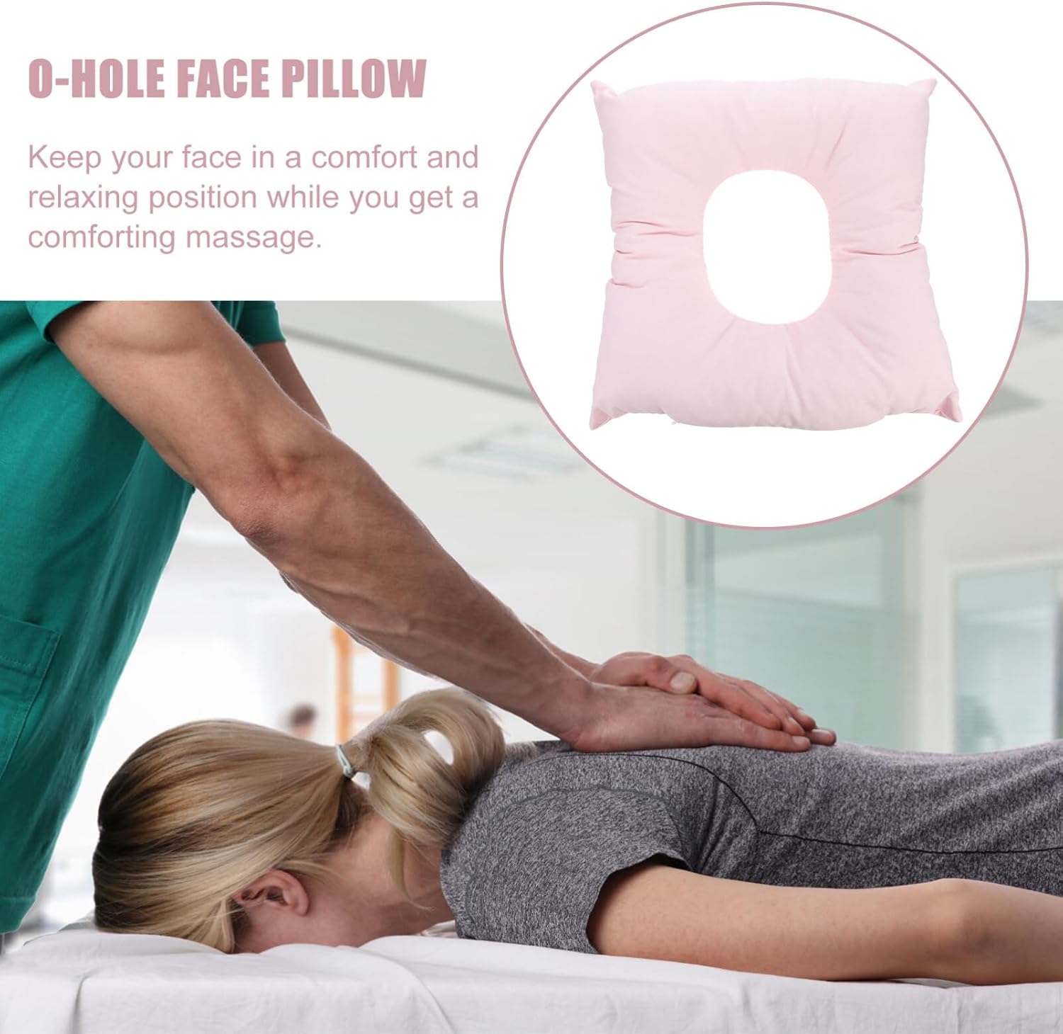 Ipetboom 1pc Massage Face Cushion Professional Headrest Face Down Prone Position Cushion Pillow for Massage Tables