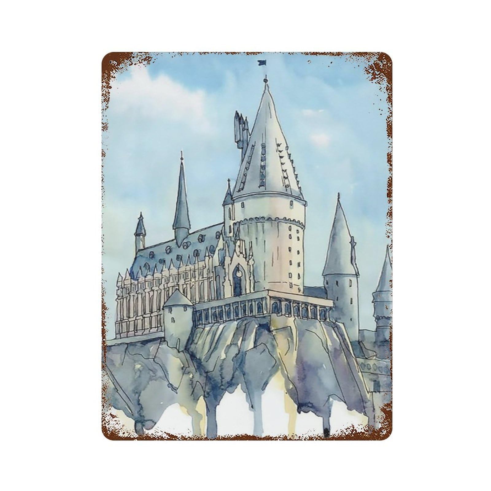 xiaoxiaoshen Wizard School Castle Universal Wall Decor Art Metal Tin Poster Modern Home Decor Art Home Bar Shop Decorations Vintage Sign 40x30cm