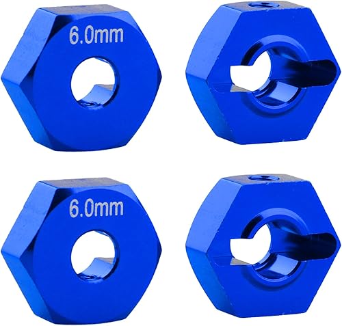Miniatura 2 de HobbyPark Piezas hexagonales de rueda de aluminio de 0.551 in para Arrma 110 Granite 4X4, Big Rock, Senton, repuesto de AR310871 (azul marino)