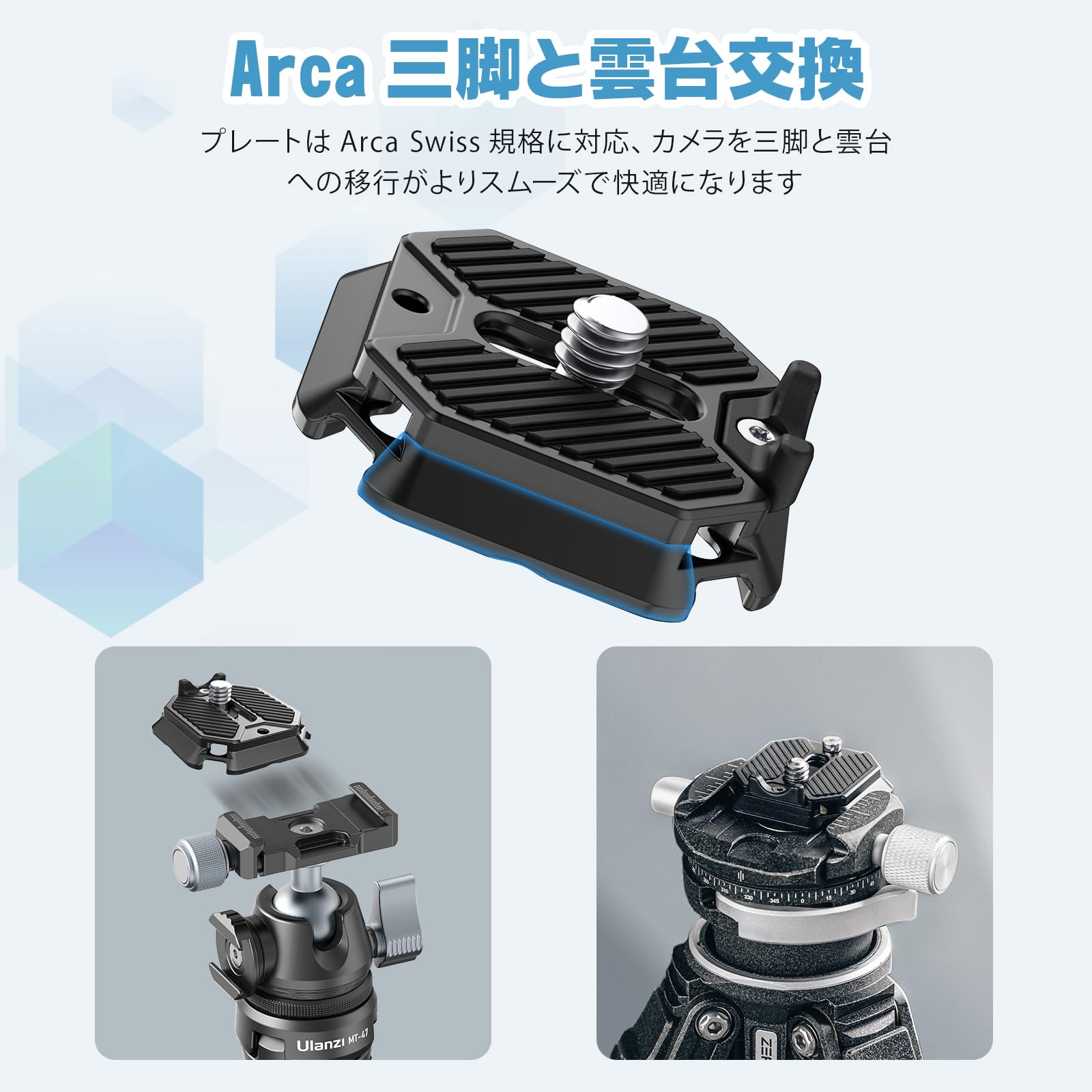 ULANZI F38回転ズレ防止プレート新版F38クイックシューベース(2個)