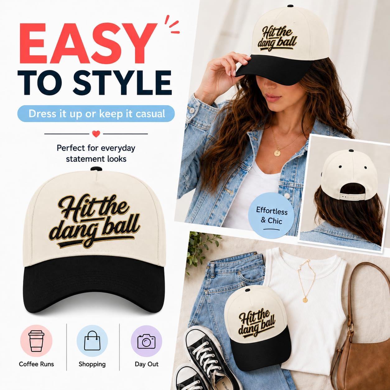 Funny Trucker Hats for Women Two Tone Cotton Baseball Cap Adjustable Snapback Novelty Hat
