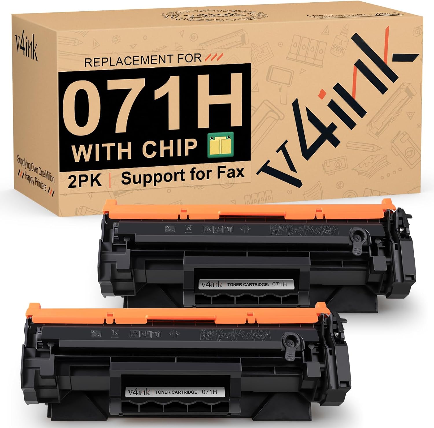 v4ink 071H 2-Pack Black Toner Cartridge for Canon