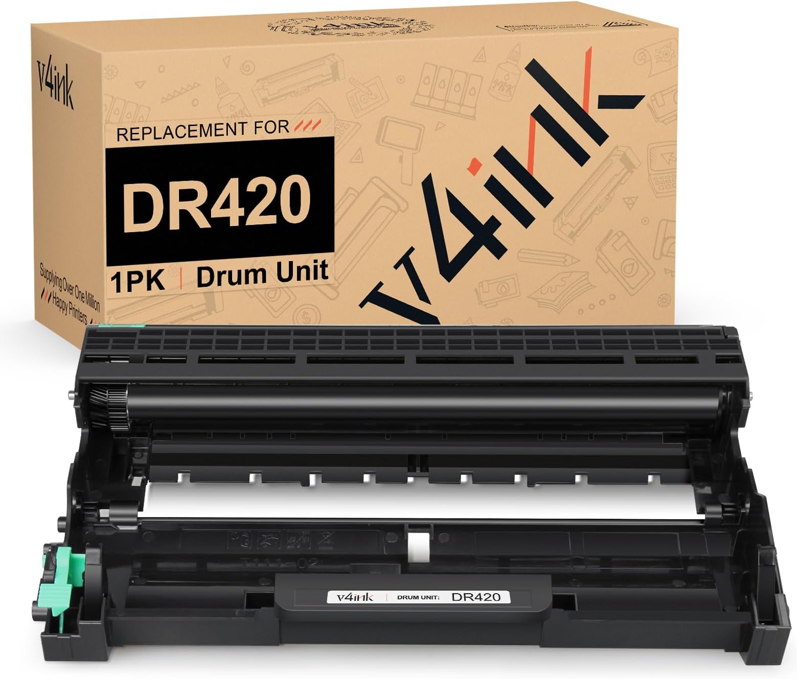 v4ink Compatible Drum Unit Replacement for Brother DR420 to use for HL-2240 HL-2240D HL-2270DW HL-2280DW MFC-7360N MFC-7460DN MFC-7860DW Brother IntelliFax-2840 2940 DCP-7060D DCP-7065DN Printer